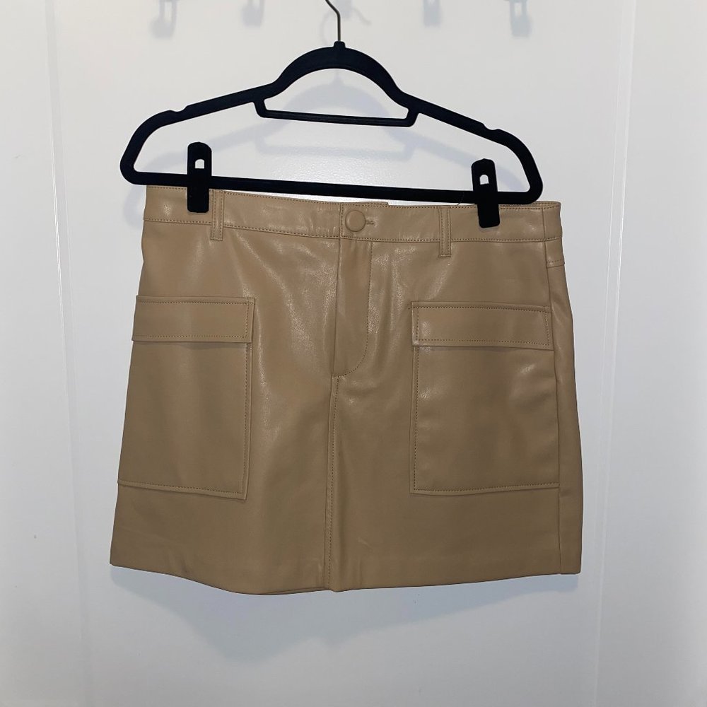 Tan pleather skirt